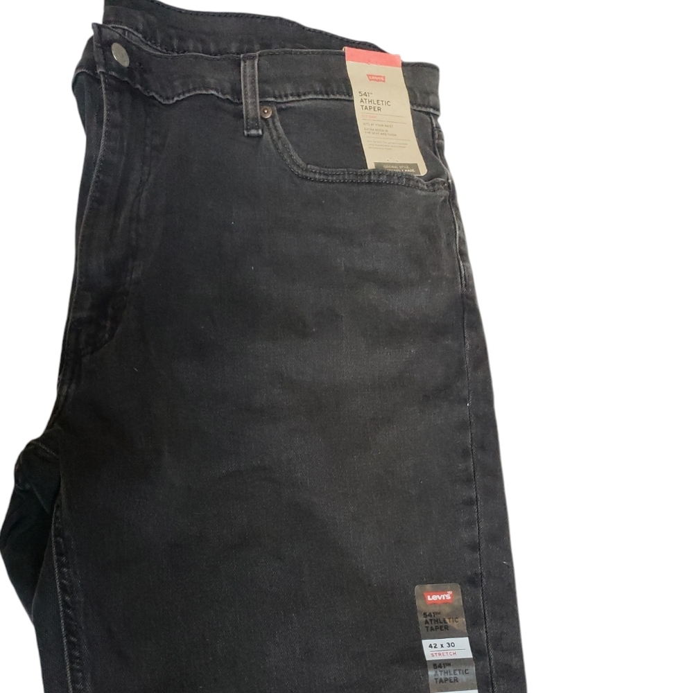 Levis Men’s  541 athletic taper 42x30 Stretch Jeans Gray/black - Picture 4 of 6